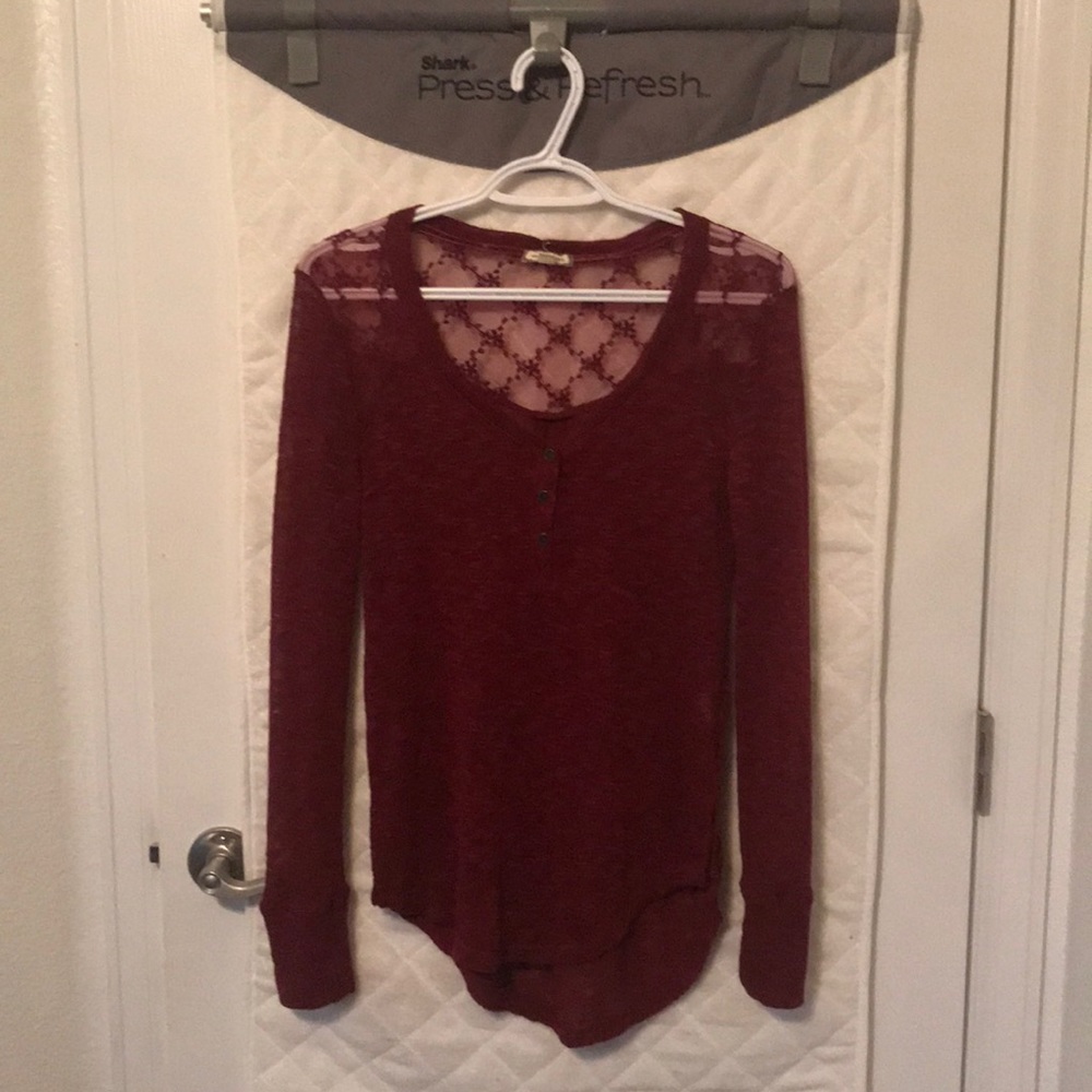Maroon long sleeve top